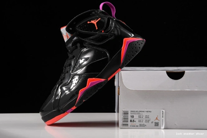 Rep LUCY 313358-006 Jordan Air 7 Black Patent Retro 0823